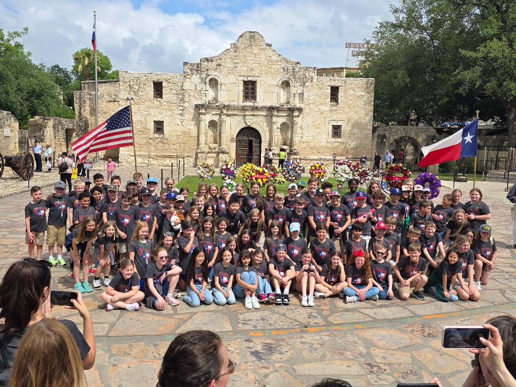 Fourth grade students at the Alamo in San Antonio