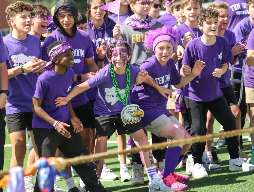 Middle school students competing at LCA House Olympics